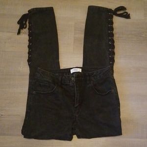 Black Lace Detail Skinny Jeans